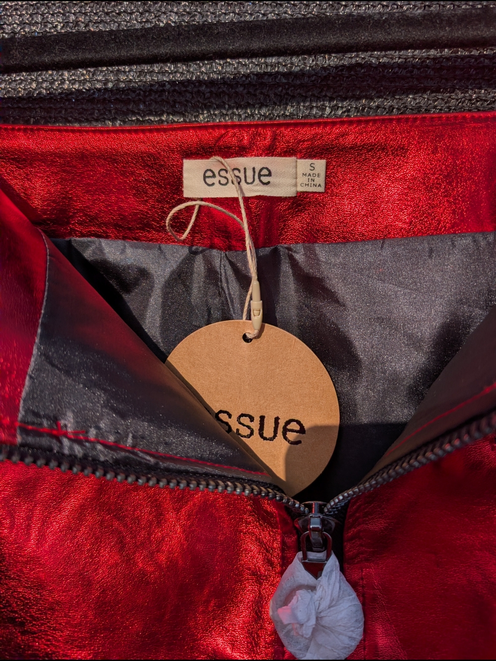 Metallic Purple Or Orange Zip-Front Mini Skirt - Picture 9 of 10